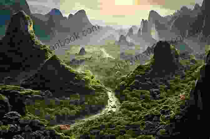 A Breathtaking Landscape From The World Of Black Torch, Showcasing Towering Mountains, Lush Forests, And Enigmatic Ruins Black Torch Vol 5 Tsuyoshi Takaki