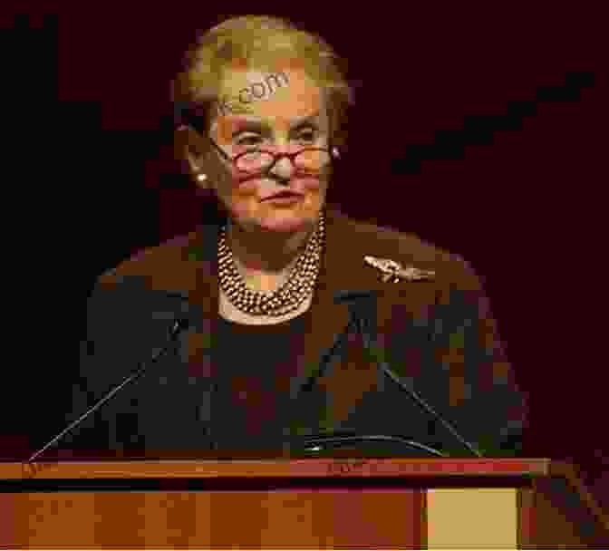 Madeleine Albright Speaking At A Press Conference On Iraq Policy Madam Secretary: A Memoir Madeleine Korbel Albright